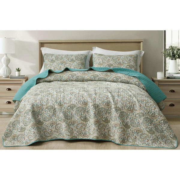 Quilt Bedding Set-Paisley and Floral Cream Based